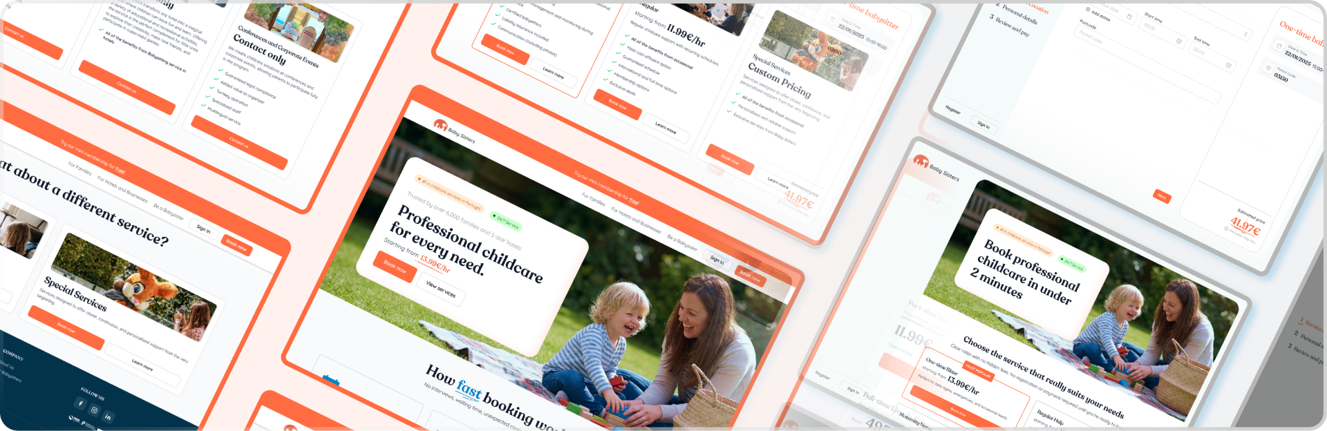Baby Sisters case study cover — childcare booking platform redesign by Mila